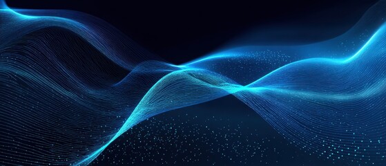 Abstract digital wave design in shades of blue.