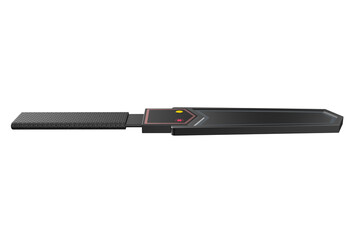 UNIVERSAL HAND HELD METAL DETECTOR PROFESSIONAL, Black Handheld, for Security Screening Purposes, Portable Metal Detection Scanner for Identifying Concealed Metallic Objects, Inspection Tool on a PNG 