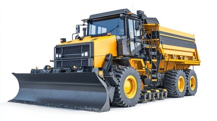 Fototapeta premium Asphalt paver truck on a white background