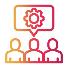 team Line Gradient Icon
