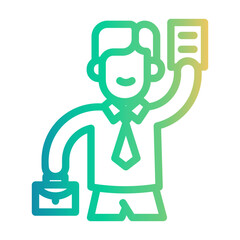 worker Line Gradient Icon