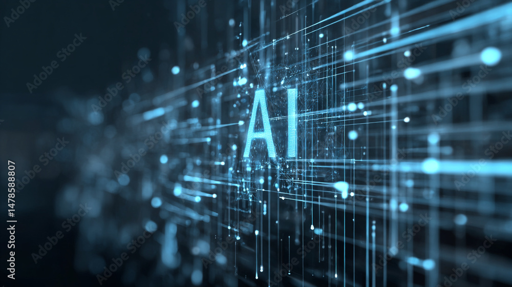 Poster ai artificial intelligence technology digital network data science future innovation modern backgrou