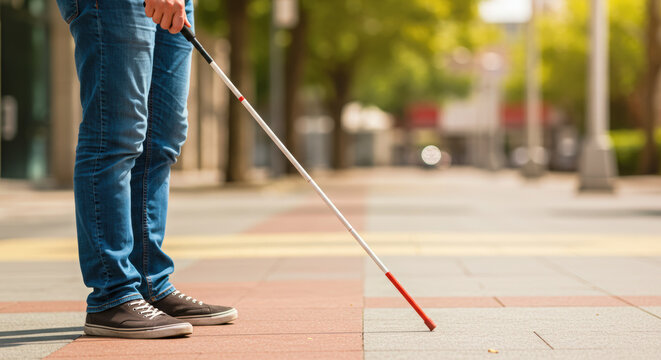 Blind Person Using Using Blind Person Using Cane