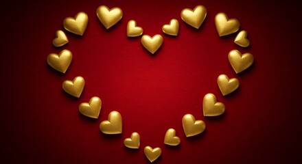 Obraz premium Crimson Heart's Golden Embrace