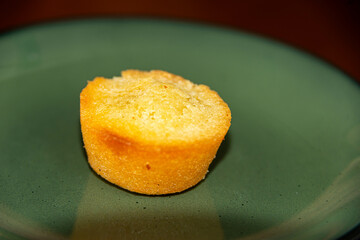 Mini Pound Cake on Green Plate