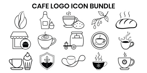 Element of Cafe logo icon Vector bundle 