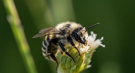 Pollen Dust and Sunlight: A Bee's Close Encounter