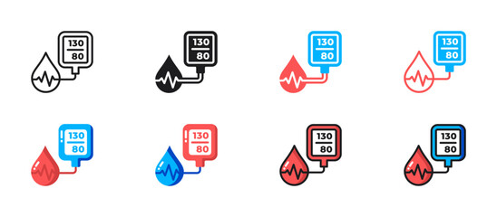High blood pressure icon showing hypertension concept, ideal for medical, cardiovascular, heart disease, health risk, and healthcare-related illustrations.