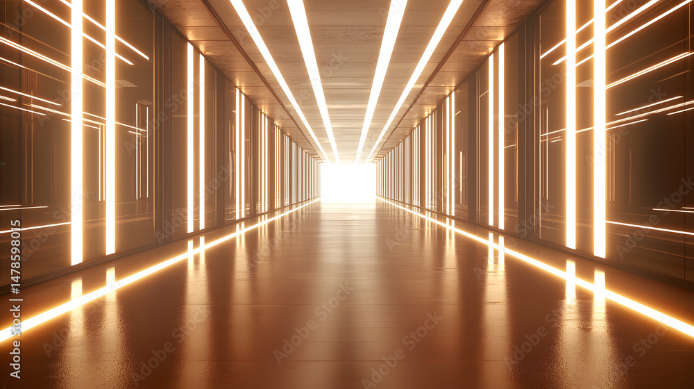 Poster futuristic digital environment virtual space background design neon lines perspective view high-tech