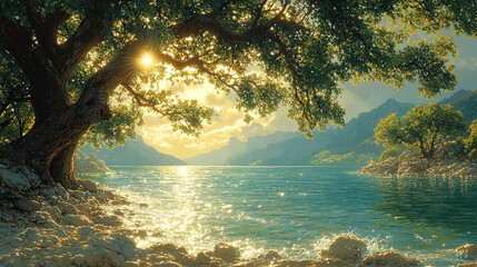 the serene lake of dusk