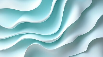 Fototapeta premium Oceanic Serenity: Abstract waves of soft, flowing material undulate gently, creating a serene and calming visual experience that evokes a sense of peace and tranquility.