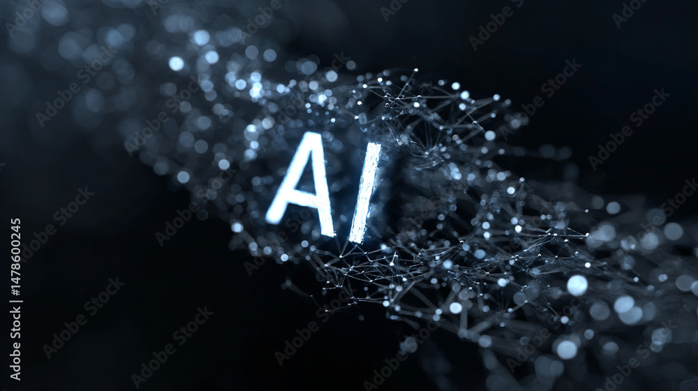 Poster ai artificial intelligence network digital technology machine learning concept modern innovation