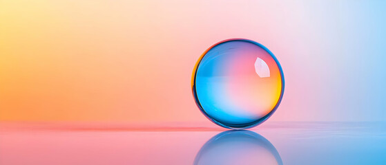 Colorful Gradient Sphere On Pastel Background