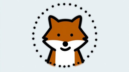Cute Fox Cartoon Avatar  Minimalist Design   AI Generated  Profile Picture  Social Media