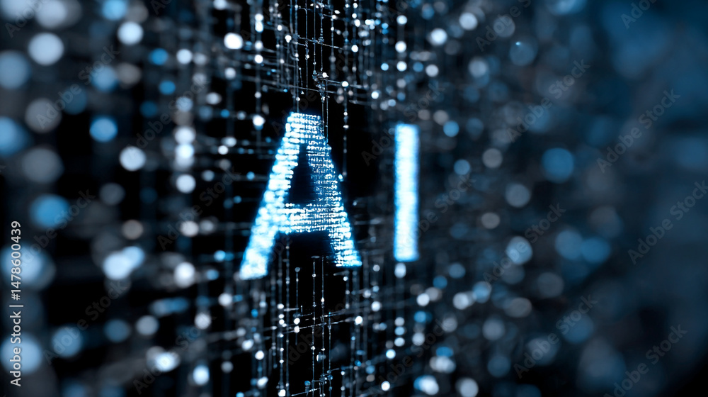 Poster artificial intelligence ai concept digital technology background future innovation network data