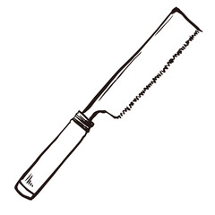 ノコギリ　木工道具　線画 アイコン イラスト