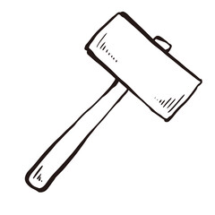 木槌　木工道具　線画 アイコン イラスト