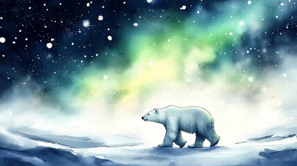 This illustration showcases the beauty of nature with its polar glow effect.