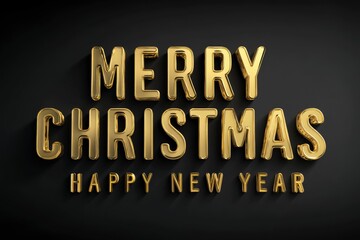 3D gold text "Merry Christmas & Happy New Year" on dark background --ar 3:2 --v 7 Job ID: e51e2455-b9b8-4b9f-b722-5d7a1d2c9ec7