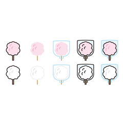 綿飴のイラストセット