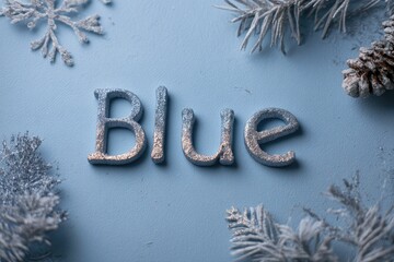Blue icy background with silver font and pine decor --ar 3:2 --v 7 Job ID: 7d7deb7f-436a-4d8d-a248-85a73cfa00b1