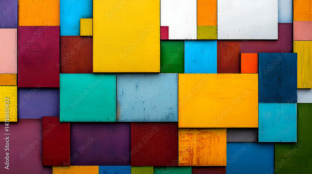 Aufkleber abstract colorful geometric square pattern background