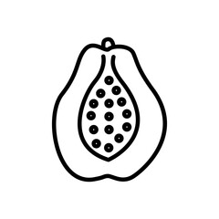 papaya icon vector, line style icon