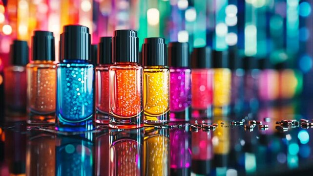 Radiant nail polish collection a vibrant array of shimmering colors for beauty fashion and creative arts