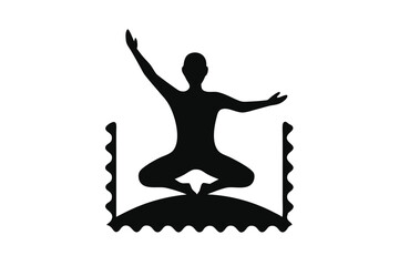 Black Silhouette International Yoga Style Concept Illustration