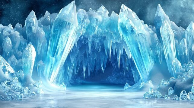 Transparent background emphasizing the beauty of crystal caverns.