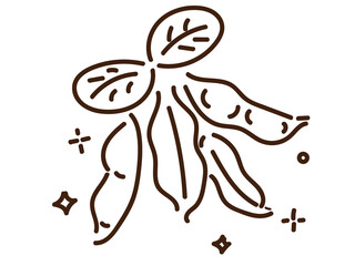 手描きシンプルなえだまめセット：モノクロ