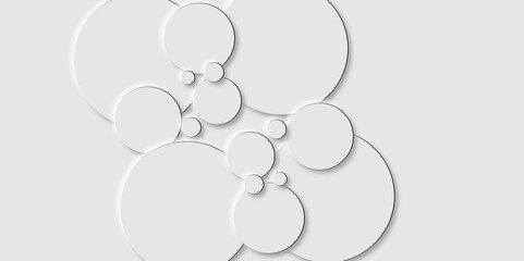 Abstract background white and gray circle modern transparency presentation background. Vector circles template vector design. Object web design. Background light grey with white circles.