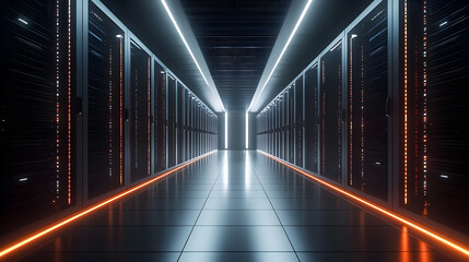 Exploring modern data center interiors virtual space imagery ambient lighting perspective innovative design