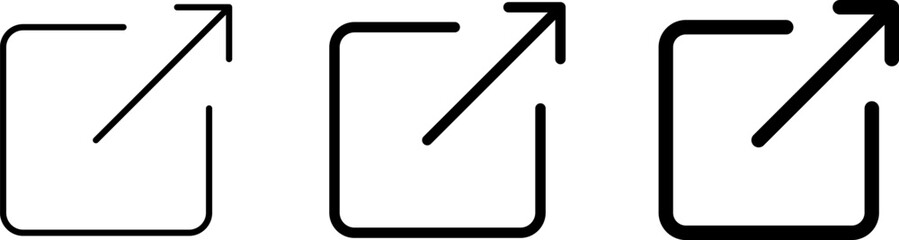 External Link Icon set. hyperlink symbol. strategy planning. Network sharing sign. arrow link connection icon