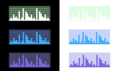 vector illustration of music equalizer★音量パラメータゲージのセット