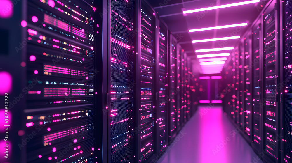 Poster exploring modern data center interiors contemporary spaces visual content ambient light environment 