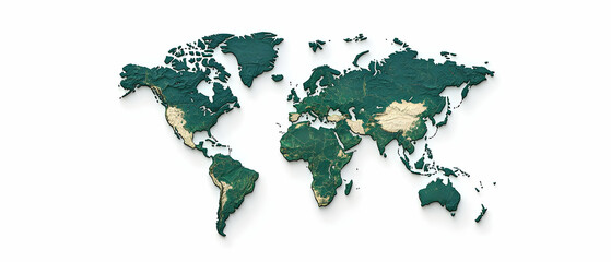 3D Stylized World Map Illustration