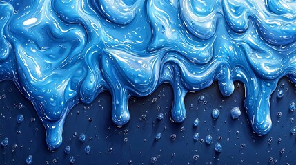Delicious blue raspberry syrup melt action kitchen food art vibrant close-up dessert concept