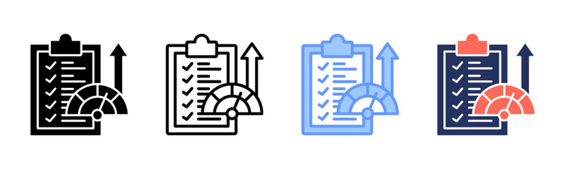 Obraz premium Benchmarking icon sheet multiple style collection