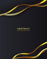 Golden Line Flow on Dark Background for Business Use