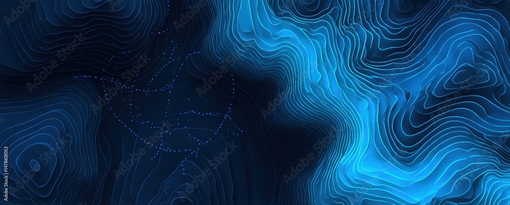 Poster abstract design with intricate layered lines.