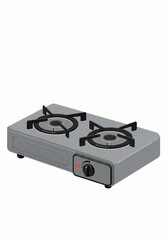 Fototapeta premium Cooking Stove with Double Burner in Grey Tone for Easy Meal Preparation