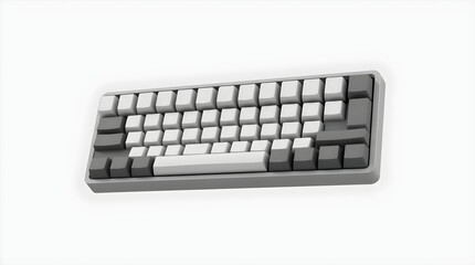 Compact mechanical keyboard featuring gray and white keycaps, ideal for gaming or programming