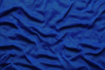 Wrinkled blue mesh fabric texture