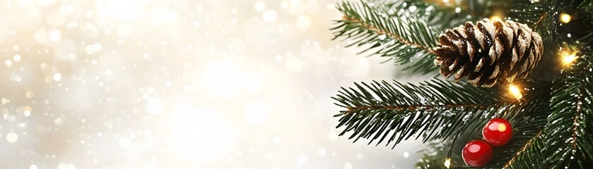 Festive christmas sprigs with lights and decorations