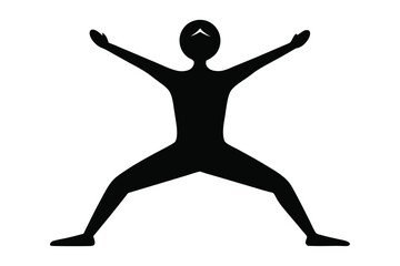 Black Silhouette Yoga in Latin America Style Vector Illustration