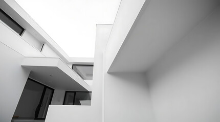 Obraz premium Modern architecture showcases clean lines and minimalist aesthetic design