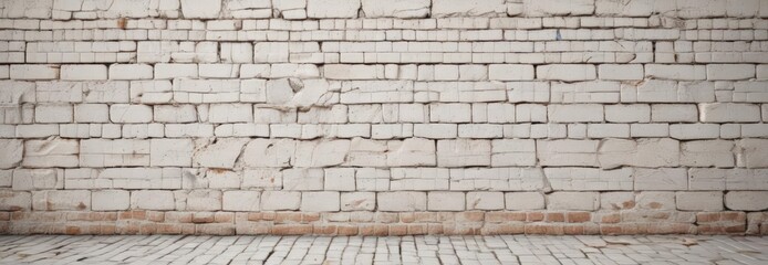 Obraz premium Cracked white brick, distressed grunge Uneven surface, aged look , whitewashed brick, white brick