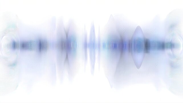 Elegant scientific schematic of the double-slit experiment, showing coherent light passing through two narrow slits and forming an interference pattern in soft grey and blue tones. Clean physics desig