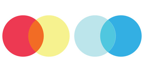 Venn Diagram Illustration For Scrapbook, Flyers, Posters, Web, Greeting Cards, Science, Data Information. Abstract flat background for business card and flyer template, vector illustration.